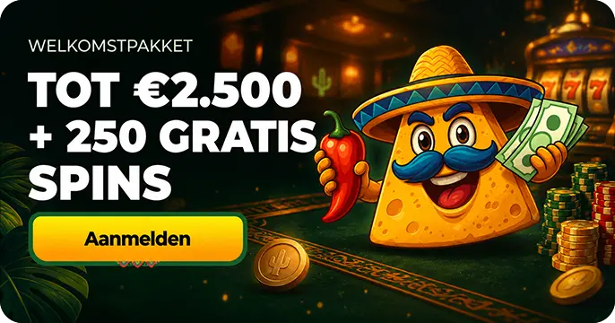 Casinacho welkomstpakket tot €2.500 + 250 gratis spins